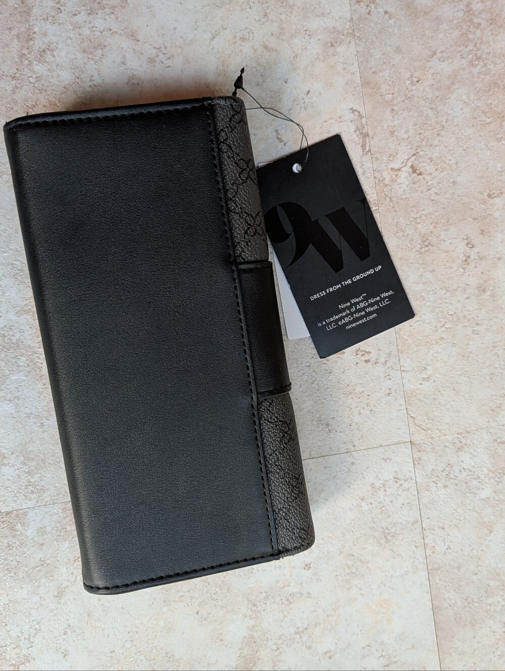 Nine West Black Textured Continental Wallet with Gold Accent - Picture 6 of 9
